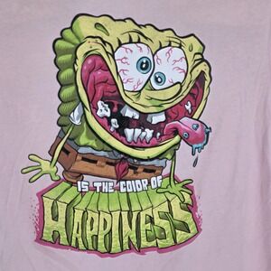 SpongeBob SquarePants Shirt XL Is The Color Of Happiness Nickelodeon Pink